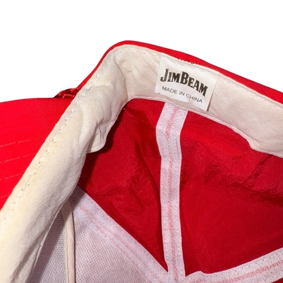 VTG Jim Beam Y2K Red Embroidered Snapback Hat Cap Bourbon Whiskey Streetwear - Picture 8 of 8